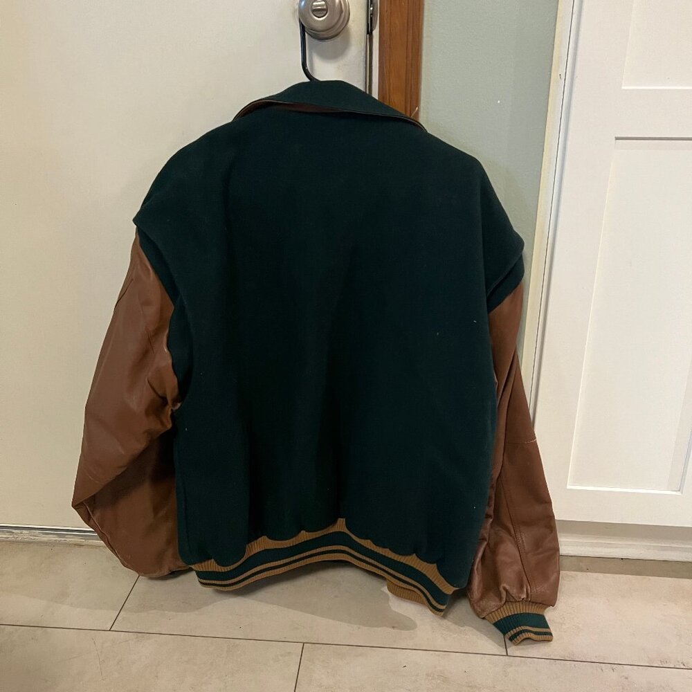 Green and Brown Varsity Jacket